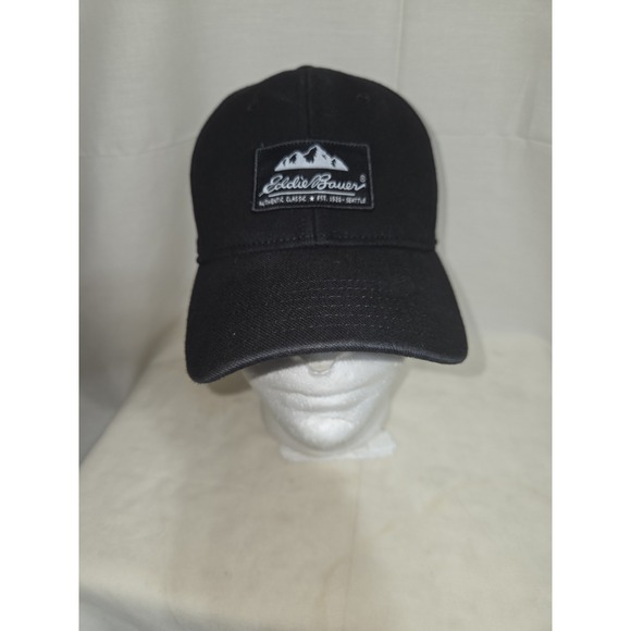 Eddie Bauer Strapback Baseball Cap‎ Black One Size Adjustable Lightweight - Picture 1 of 8